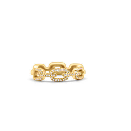 925 Sterling Silver ‘Foxi’ Link Ring Gold